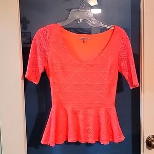 Small neon pink Peplum top